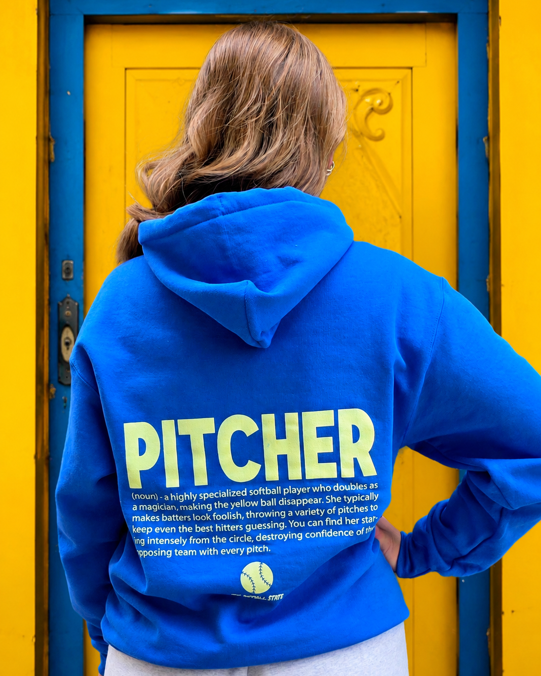 Pitcher Softball Hoodie-Royal