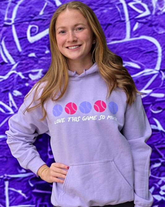 Love This Game Softball Hoodie-Lilac