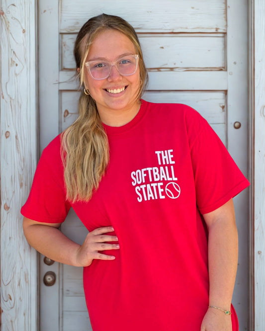 The Softball State T-shirt Red