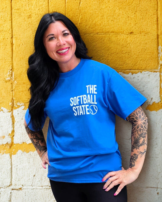The Softball State T-shirt Blue