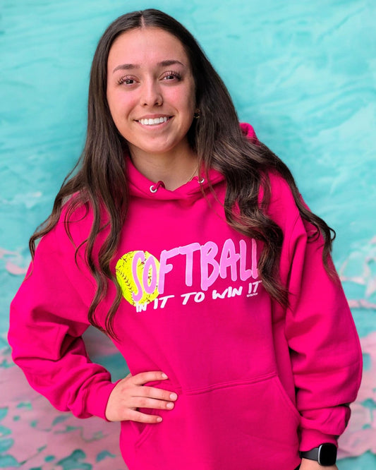 In It To Win It Softball Hoodie