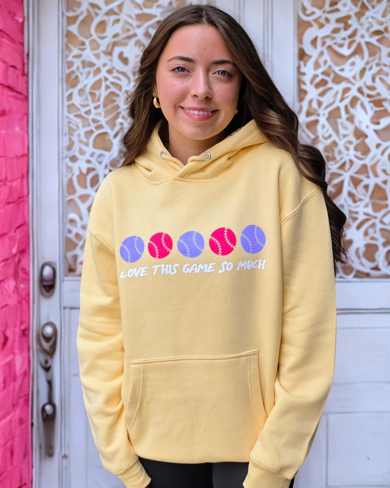 Love This Game Softball Hoodie-Butter