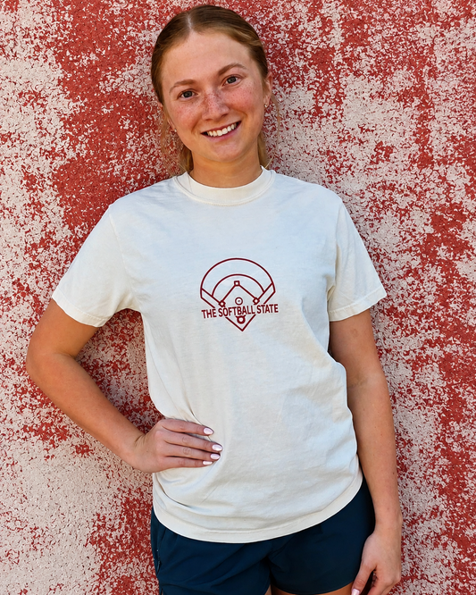 Diamond State Softball T-shirt-Red