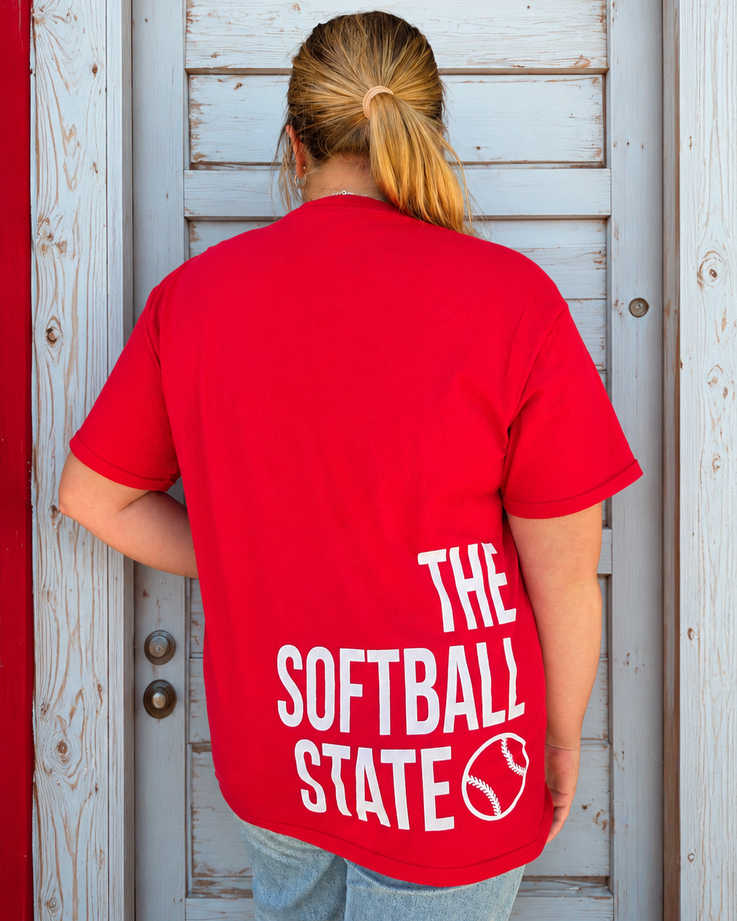 The Softball State T-shirt Red