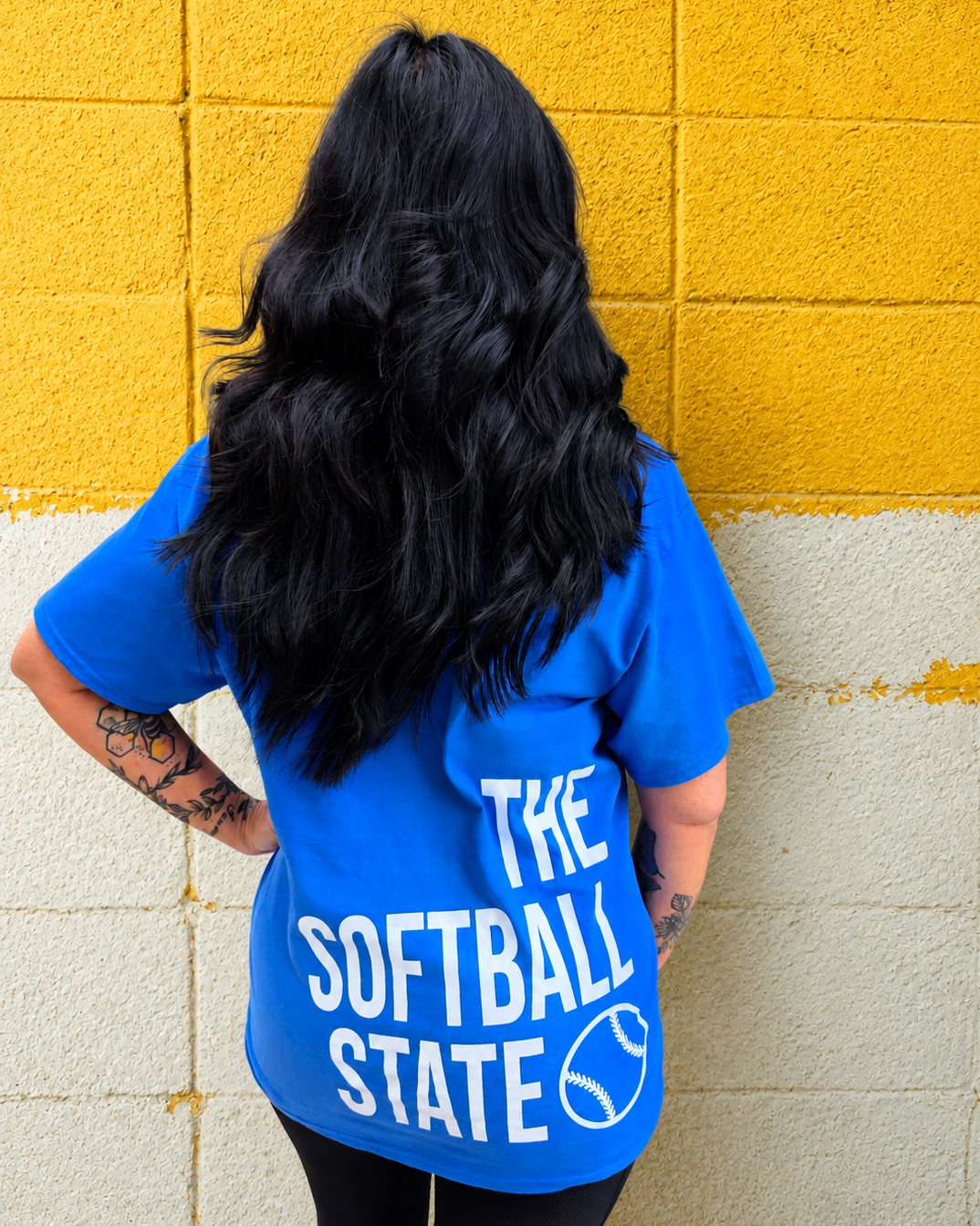The Softball State T-shirt Blue