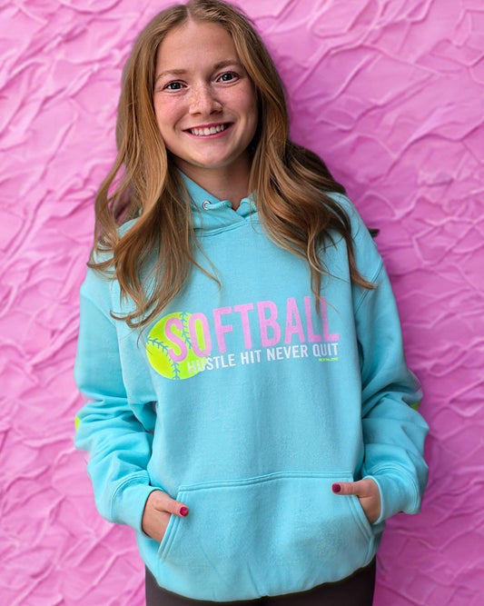 Hustle Hit Softball Hoodie